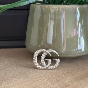 Crystal Double Monogram Brooch